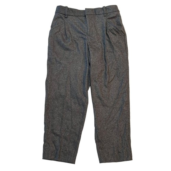 NWT BANANA REPUBLIC High Rise Tapered Leg Wool Pants Sz 10S Gray #773658